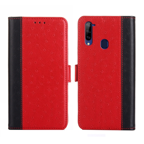 

For ZTE Libero 5G Ostrich Texture Flip Leather Phone Case(Red)