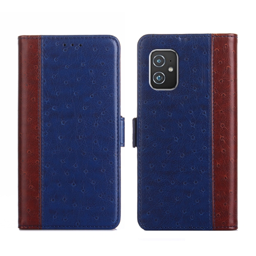 

For Asus Zenfone 8 ZS590KS Ostrich Texture Flip Leather Phone Case(Blue)