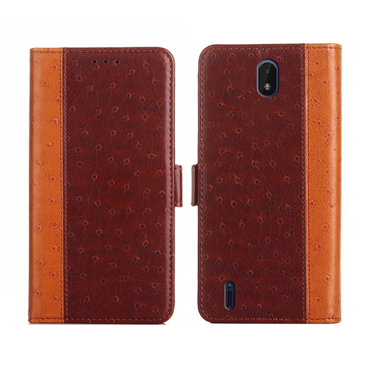 

For Nokia C01 Plus / C1 2nd Editon Ostrich Texture Flip Leather Phone Case(Brown)