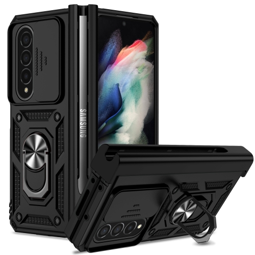 

For Samsung Galaxy Z Fold4 Sliding Camshield Holder Phone Case(Black)