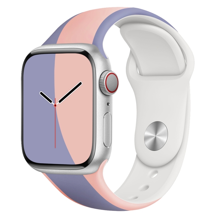 

Painted Silicone Watch Band For Apple Watch Series 7 45mm / 6&SE&5&4 44mm / 3&2&1 42mm(Clove Pink)