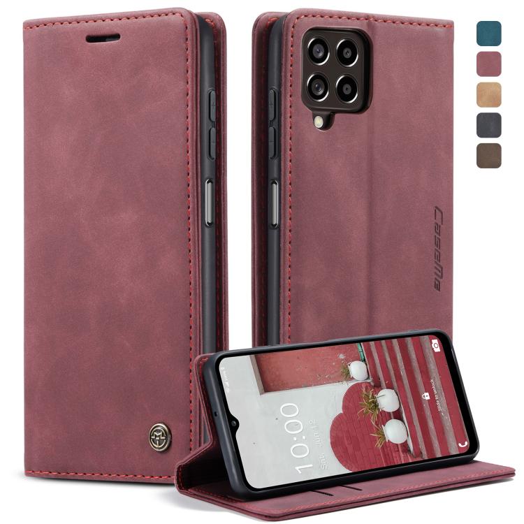 

For Samsung Galaxy M33 5G CaseMe 013 Multifunctional Horizontal Flip Leather Phone Case(Wine Red)