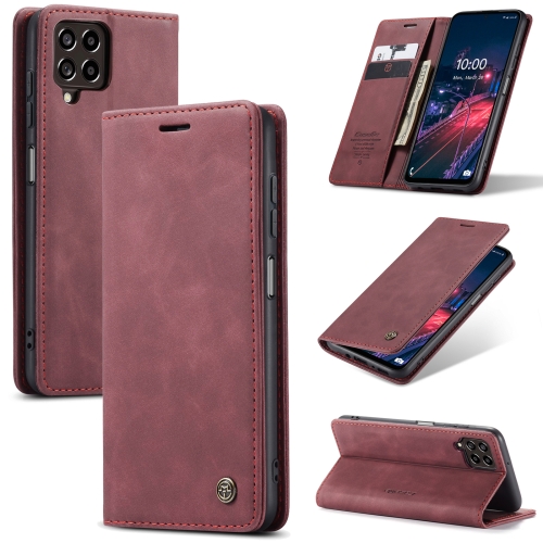 

For Samsung Galaxy M53 5G CaseMe 013 Multifunctional Horizontal Flip Leather Phone Case(Wine Red)