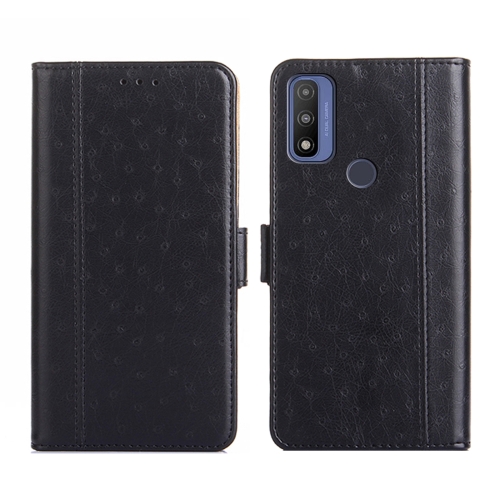 

For Motorola Moto G Pure Ostrich Texture Flip Leather Phone Case(Black)