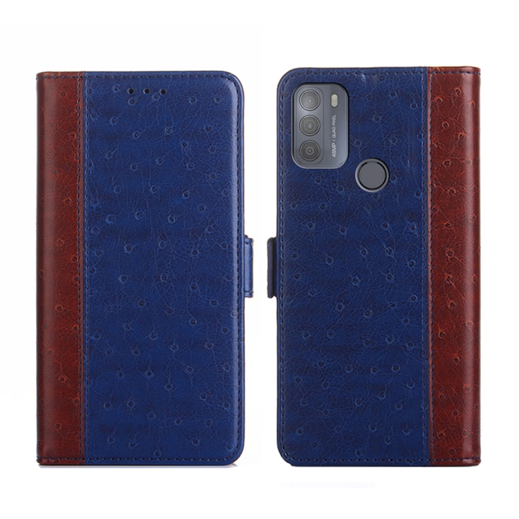 

For Motorola Moto G50 Ostrich Texture Flip Leather Phone Case(Blue)