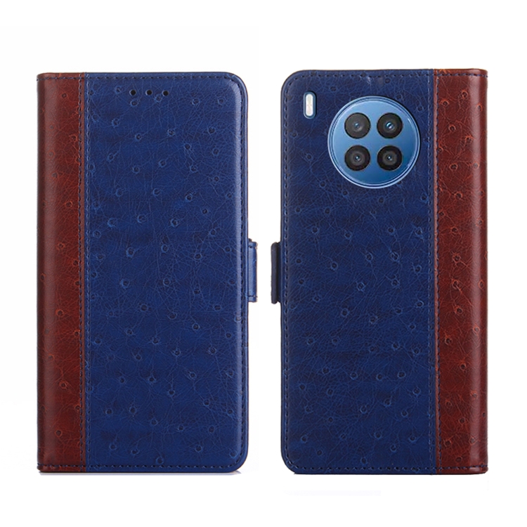 

For Huawei nova 8i Ostrich Texture Flip Leather Phone Case(Blue)
