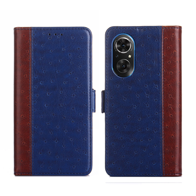 

For Honor 50 SE Ostrich Texture Flip Leather Phone Case(Blue)