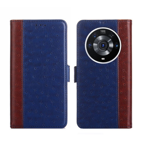 

For Honor Magic3 Pro Ostrich Texture Flip Leather Phone Case(Blue)