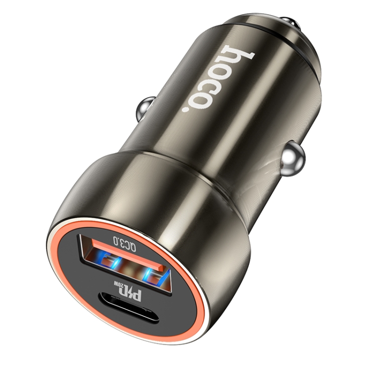 

hoco Z46A Blue Whale PD20W + QC3.0 Car Charger(Metal Grey)