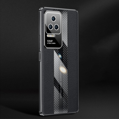 

For Xiaomi Redmi K50/K50 Pro/K40S Racing Car Design Leather Electroplating Process Anti-fingerprint Protective Phone Case(Black)