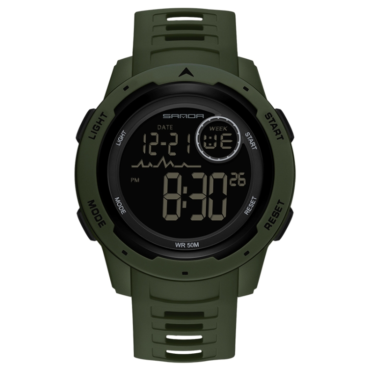 

SANDA 2125 Luminous Waterproof Dual Display Electronic Watch(Army Green)