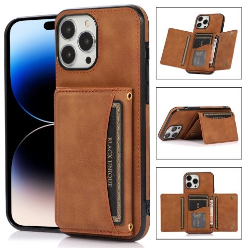 

For iPhone 14 Pro Max Three-fold Leather Phone Case (Brown)