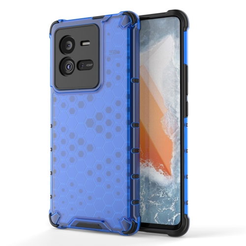 For vivo iQOO 10 Pro 5G Shockproof Honeycomb PC + TPU Protective Phone Case(Blue)