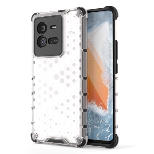 For vivo iQOO 10 Pro 5G Shockproof Honeycomb PC + TPU Protective Phone Case(White)