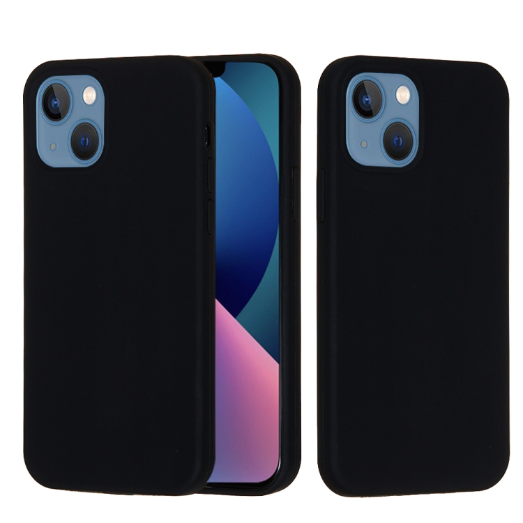 

For iPhone 14 Plus Solid Color Silicone Phone Case (Black)
