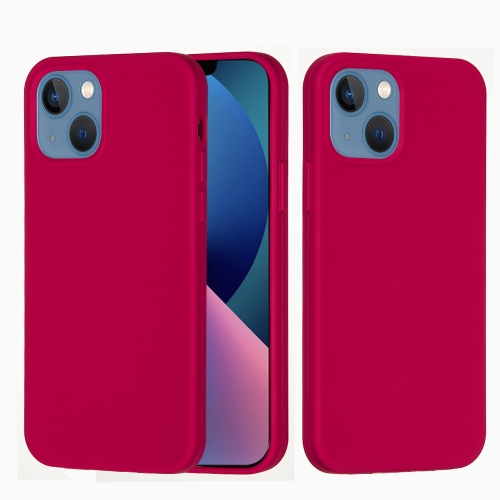 

For iPhone 14 Plus Solid Color Silicone Phone Case (Rose Red)