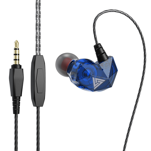 QKZ AK2 Sports In-ear Wired HiFi Sound Heavy Bass 3.5mm Earphone with Mic(Blue)