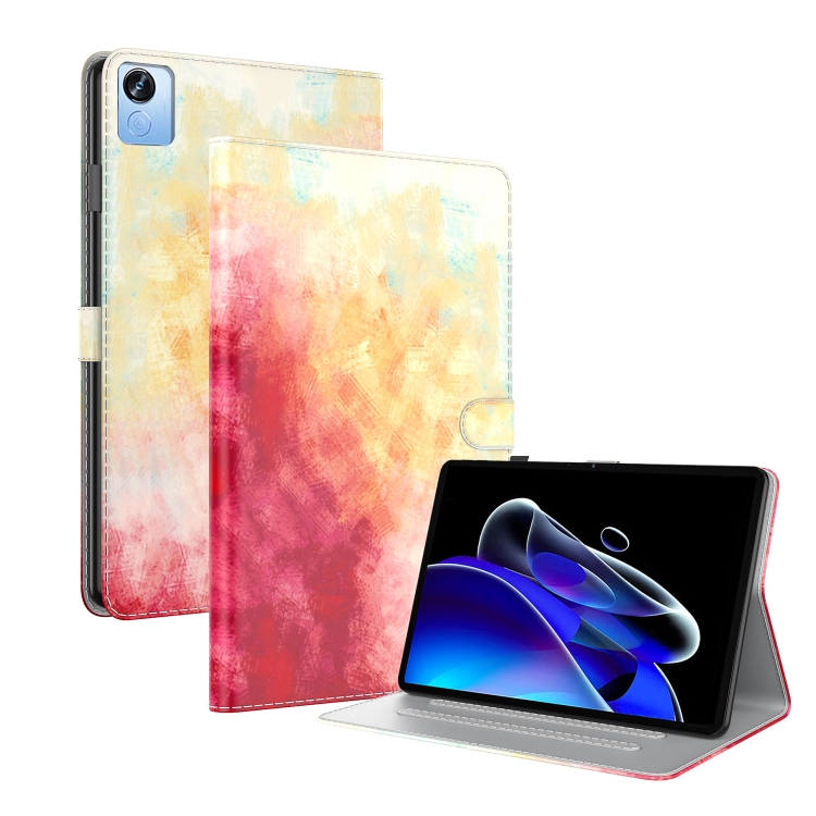 

For Realme Pad X Watercolor Pattern Flip Leather Tablet Case(Spring Cherry)