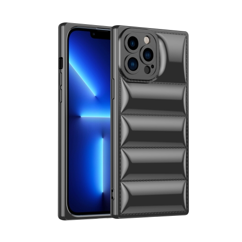 

For iPhone 12 Pro Plated Down Jacket Phone Case(Black)