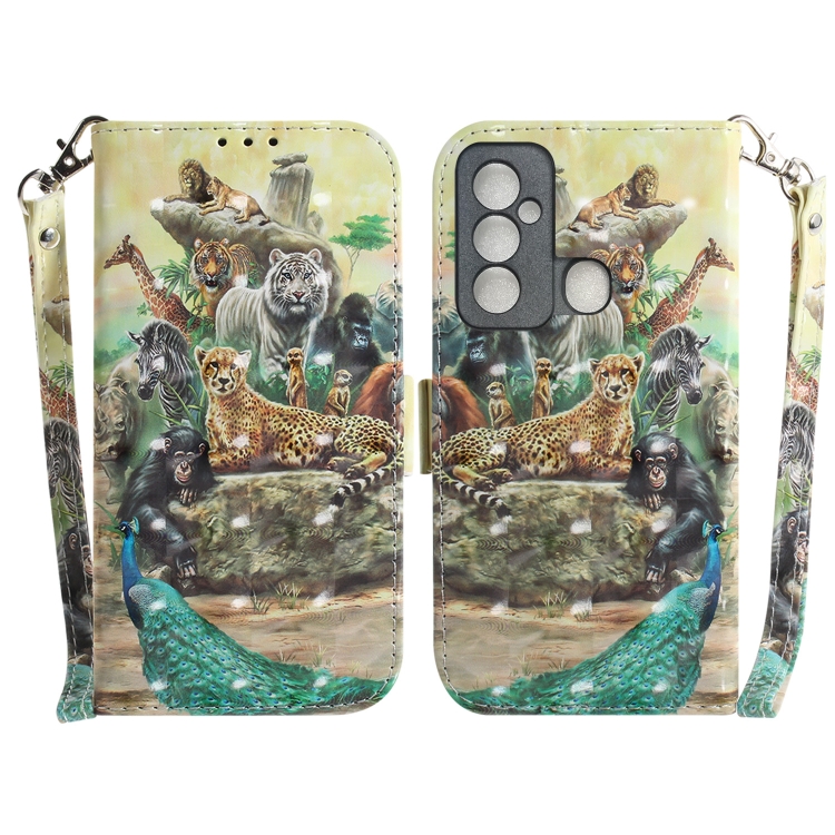 

For Tecno Spark 6 GO 3D Colored Horizontal Flip Leather Phone Case(Zoo)