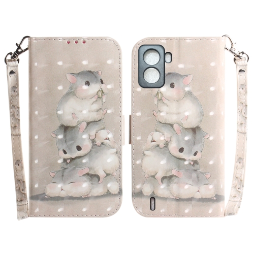 

For Tecno Pop 6 No Fingerprints 3D Colored Horizontal Flip Leather Phone Case(Squirrels)