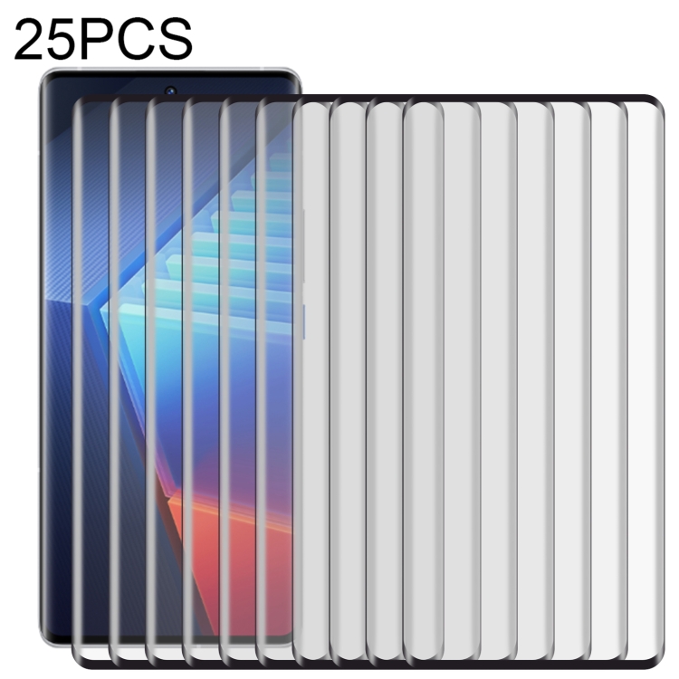

25 PCS 3D Curved Edge Full Screen Tempered Glass Film For vivo iQOO 10 Pro