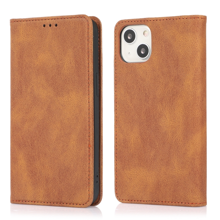 

Strong Magnetic Leather Case For iPhone 14 Pro Max(Brown)