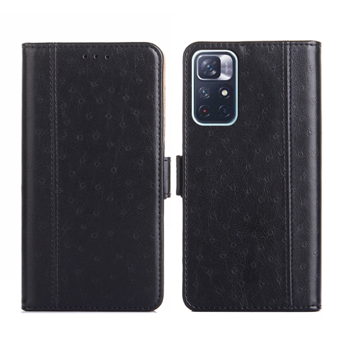 

For Xiaomi Redmi Note 11 5G / Poco M4 Pro 5G Ostrich Texture Flip Leather Phone Case(Black)