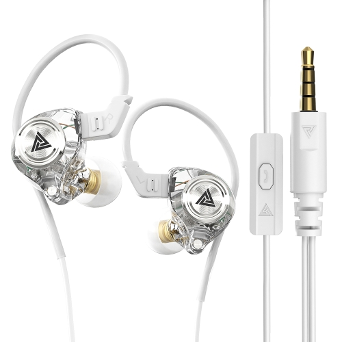 QKZ AK3 FiLe In-ear Subwoofer Wire-controlled Earphone with Mic(White)