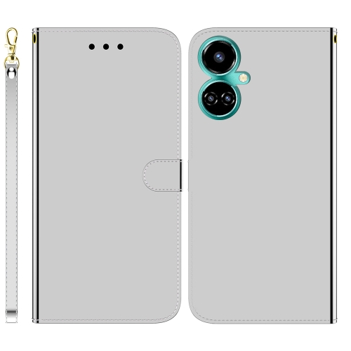 

For Tecno Camon 19 Pro 5G Imitated Mirror Surface Horizontal Flip Leather Phone Case(Silver)