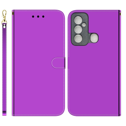 

For Tecno Spark 6 GO Imitated Mirror Surface Horizontal Flip Leather Phone Case(Purple)