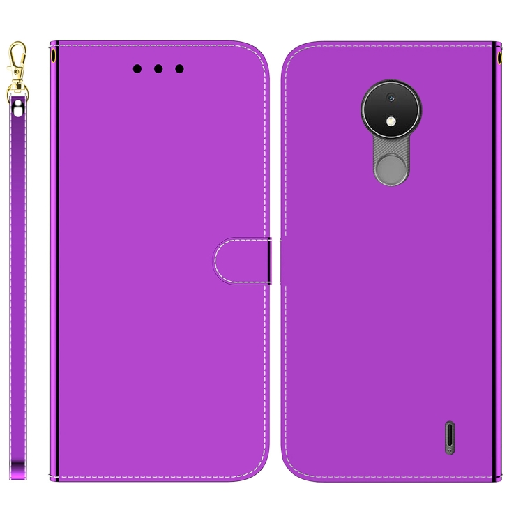 For Nokia C21 Imitated Mirror Surface Horizontal Flip Leather