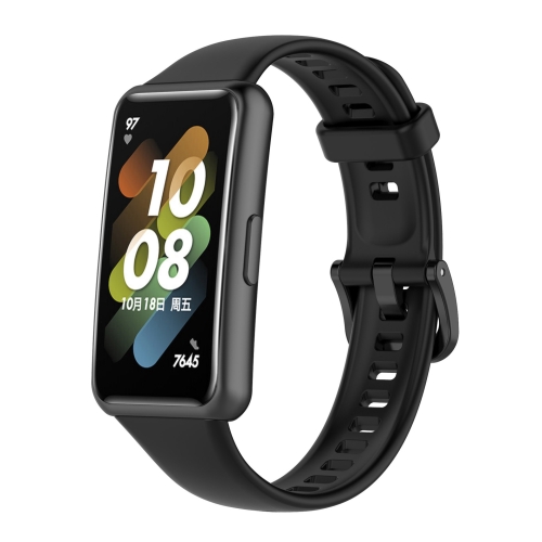 For Huawei Band 7 Silicone Watch Band(Black) защитная плёнка brozo на huawei watch gt 3 46mm гидрогелевая прозрачная