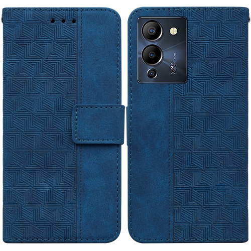 

For Infinix Note 12 G96/X670 Geometric Embossed Leather Phone Case(Blue)