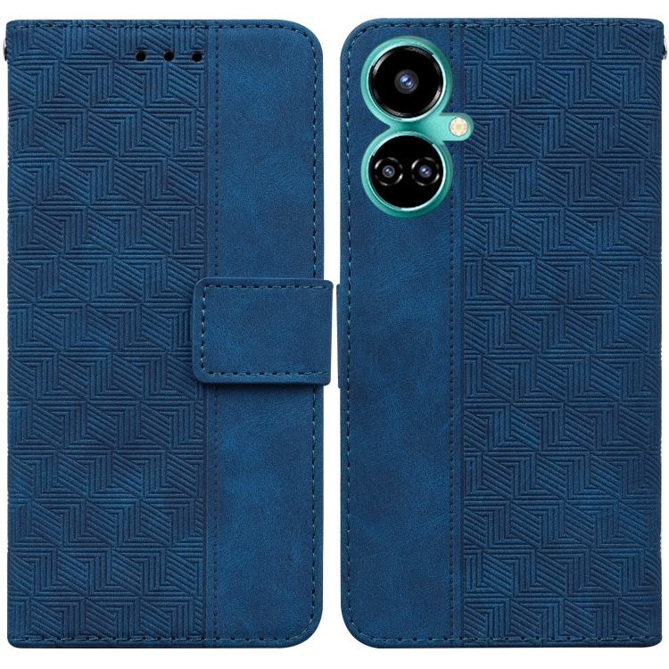 

For Tecno Camon 19 Geometric Embossed Leather Phone Case(Blue)