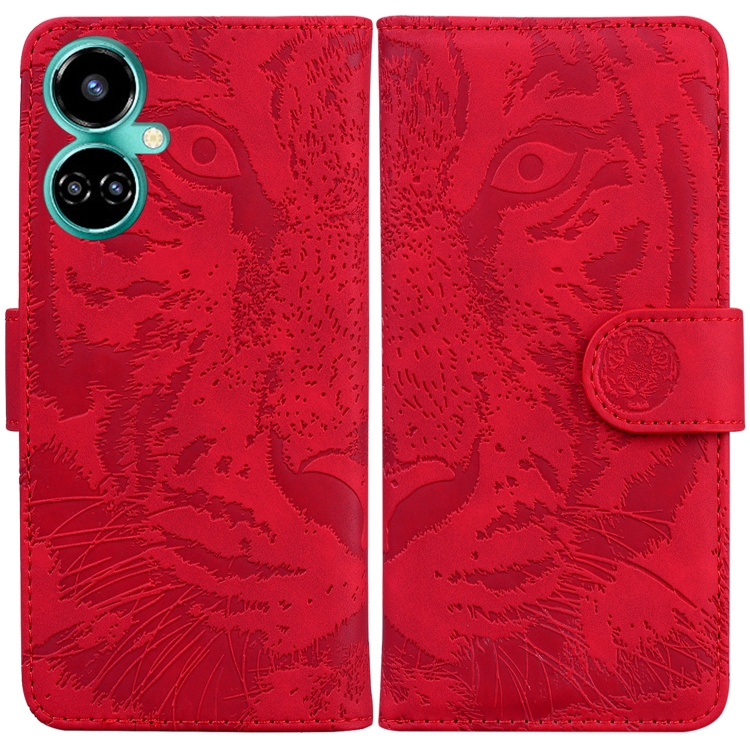 

For Tecno Camon 19 Pro 5G Tiger Embossing Pattern Horizontal Flip Leather Phone Case(Red)