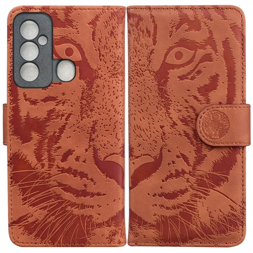 

For Tecno Spark 6 GO Tiger Embossing Pattern Horizontal Flip Leather Phone Case(Brown)