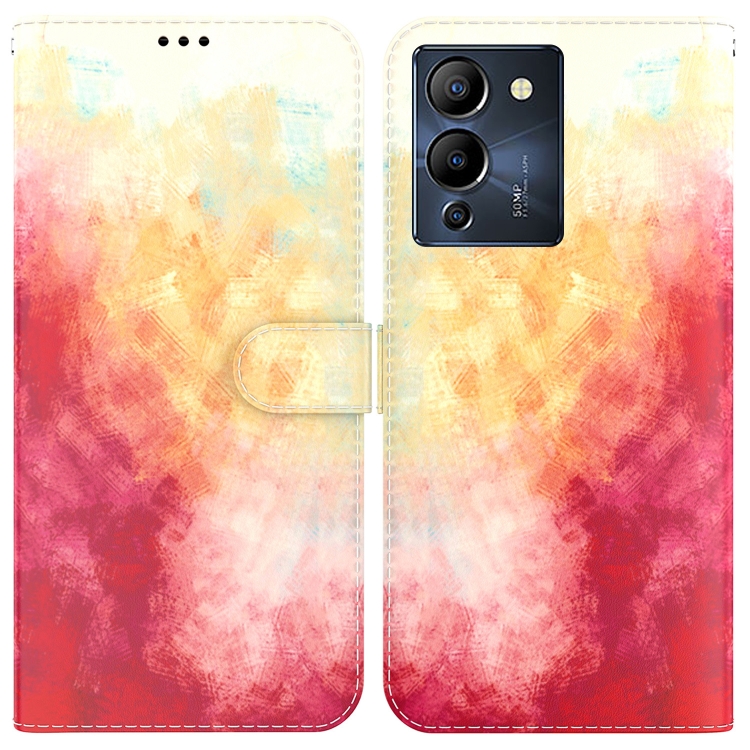 

For Infinix Note 12 G96/X670 Watercolor Pattern Horizontal Flip Leather Phone Case(Spring Cherry)