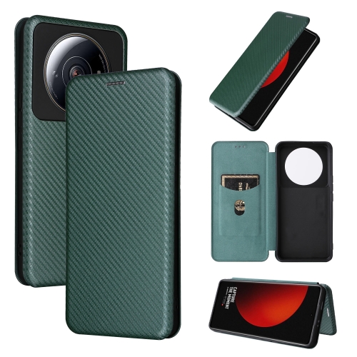 

For Xiaomi Black Shark 5 Carbon Fiber Texture Magnetic Flip Leather Phone Case(Green)