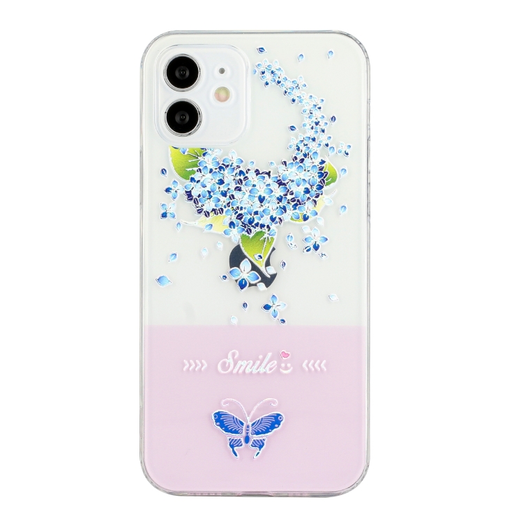 

Bronzing Butterfly Flower Phone Case For iPhone 12(Hydrangea)