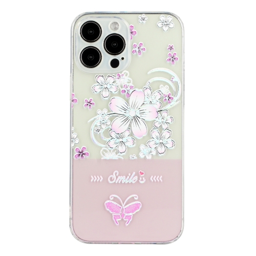 

Bronzing Butterfly Flower Phone Case For iPhone 12 Pro Max(Cherry Blossoms)