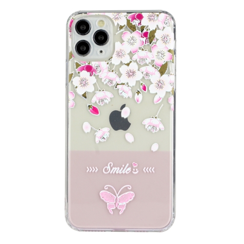 

Bronzing Butterfly Flower Phone Case For iPhone 11 Pro(Peach Blossoms)