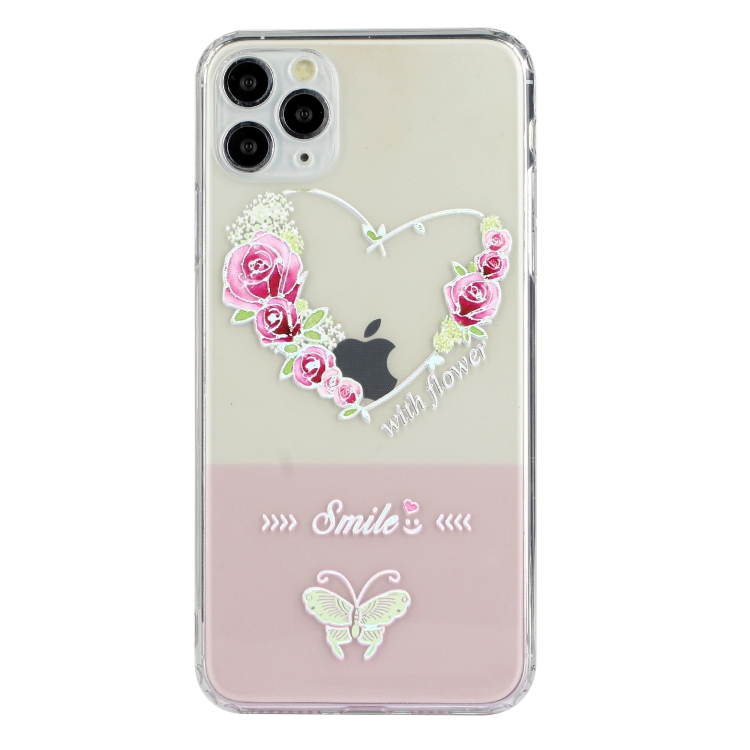 

Bronzing Butterfly Flower Phone Case For iPhone 11 Pro Max(Rose Heart)
