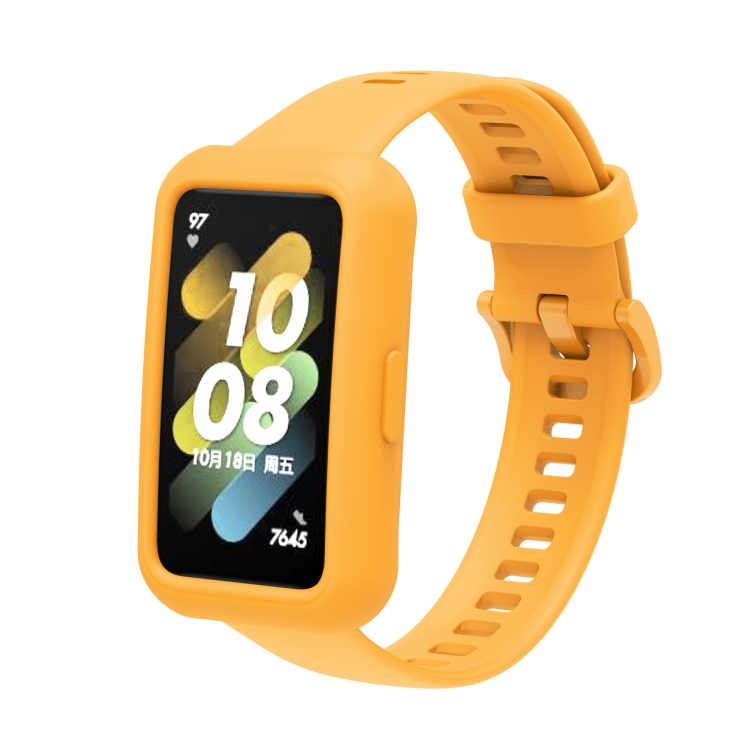 

For Huawei Band 7 Silicone Adjustable Elastic Watch Band(Yellow)