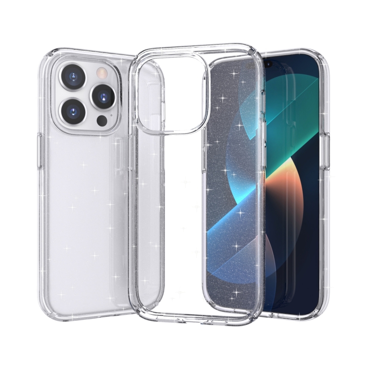 

For iPhone 14 Pro Max Crystal Clear Phone Case (Glitter White)