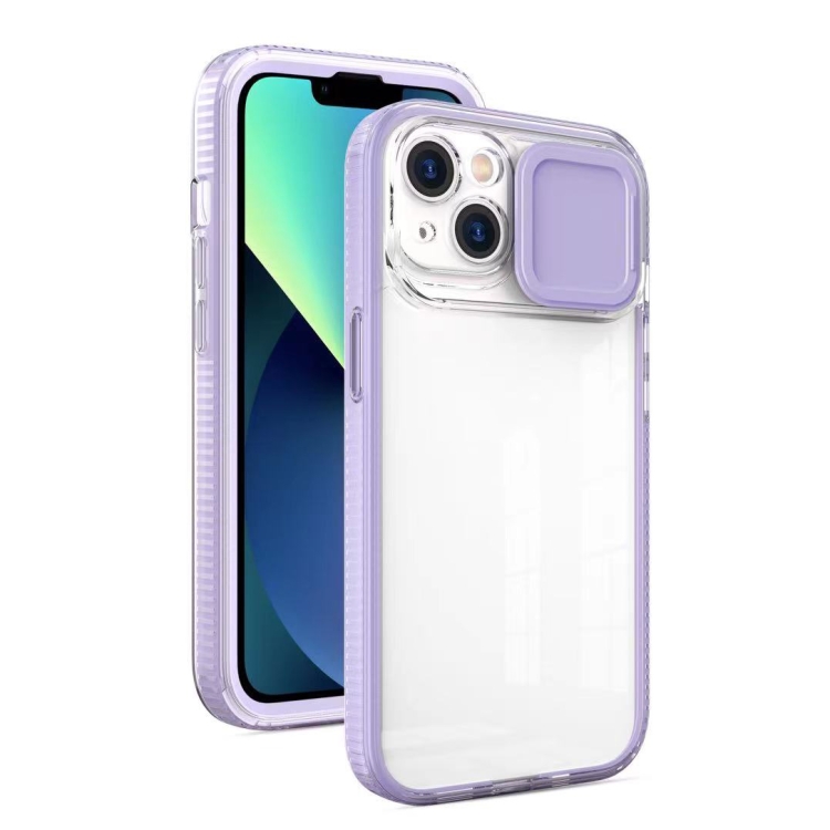 

Sliding Camera Phone Case For iPhone 13 Pro Max(Purple)