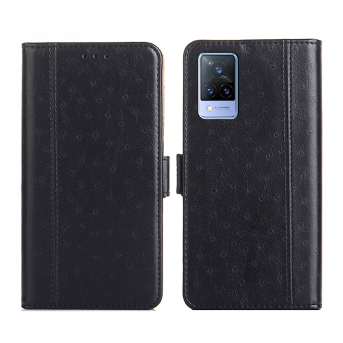 

For vivo V21 4G / 5G Ostrich Texture Flip Leather Phone Case(Black)