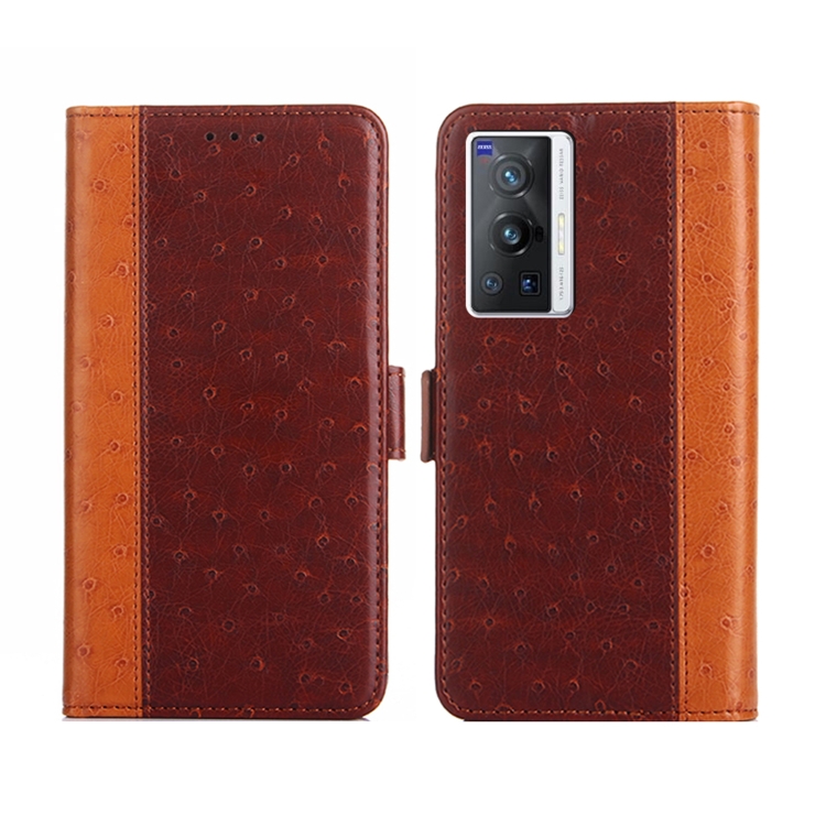 

For vivo X70 Pro Ostrich Texture Flip Leather Phone Case(Brown)