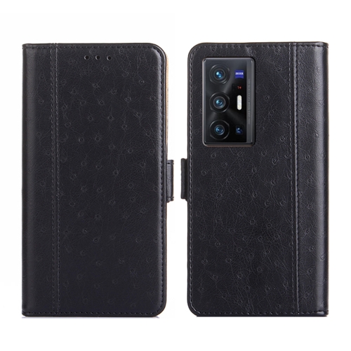 

For vivo X70 Pro+ Ostrich Texture Flip Leather Phone Case(Black)