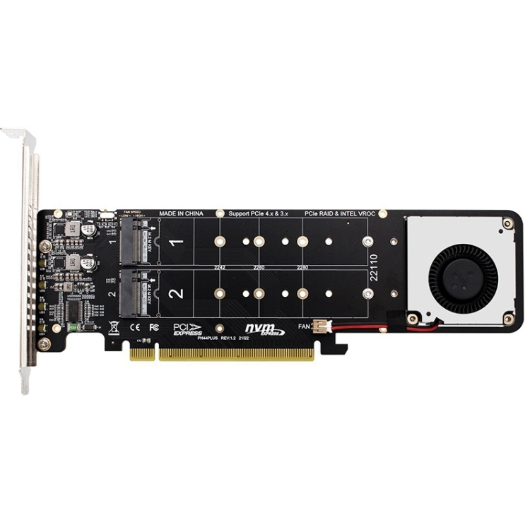 

PCIe X16 to M.2 M-key NVMEx4 SSD RAID Converter Card